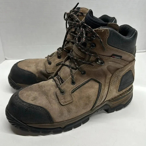 Red Wing Steel Toe Boots ASTM F 2413-11 Brown Lace Up Waterproof Men\'s Size 10 D main image 10